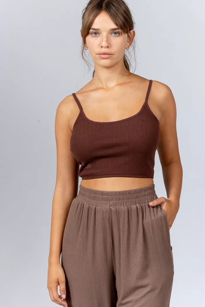 Silk & Salt ped cami - brown