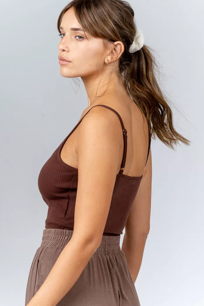 Silk & Salt ped cami - brown