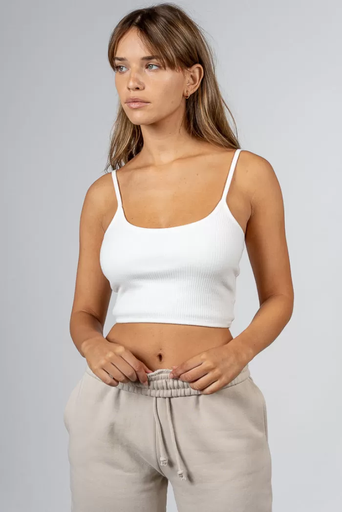 Silk & Salt ped cami - white