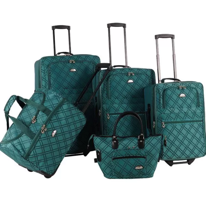 Silk & Salt Pemberly Buckles 5-Piece LuggaSet (Green)