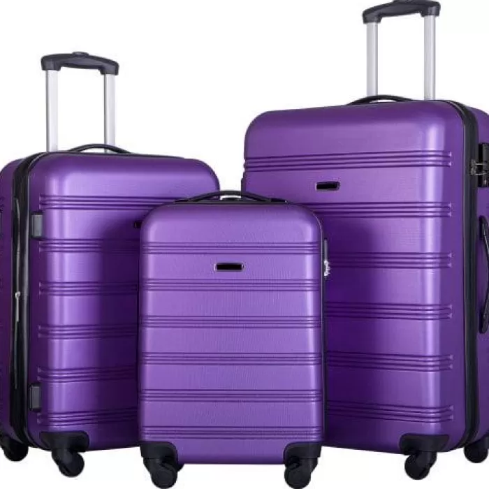 Silk & Salt 3 Piece LuggaSet Hardside Spinner Suitcase with TSA Lock 20 24' 28 Available