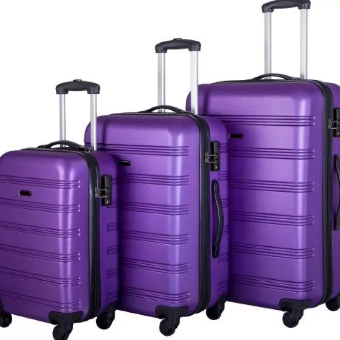 Silk & Salt 3 Piece LuggaSet Hardside Spinner Suitcase with TSA Lock 20 24' 28 Available