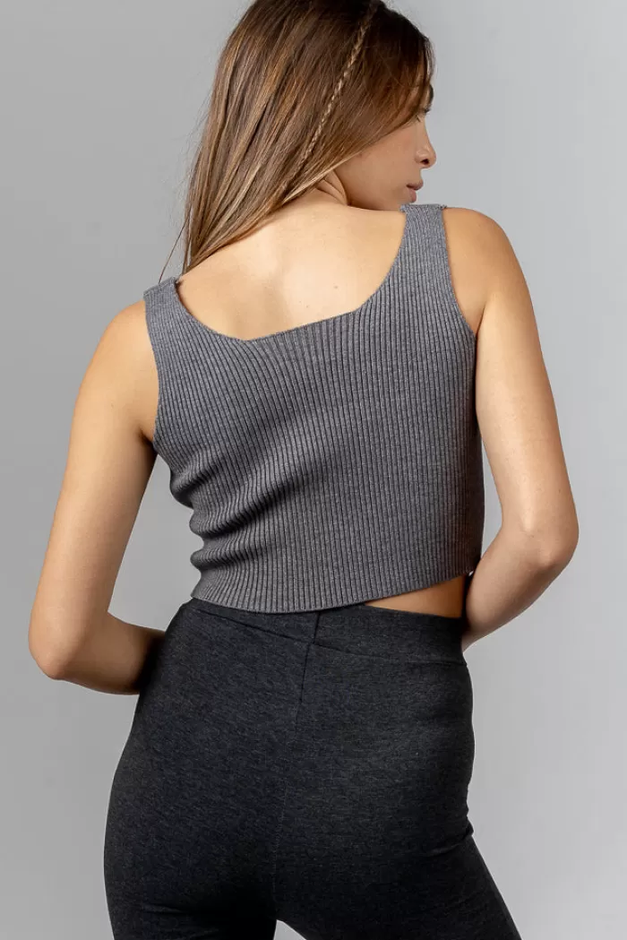 Silk & Salt poppy  top - grey