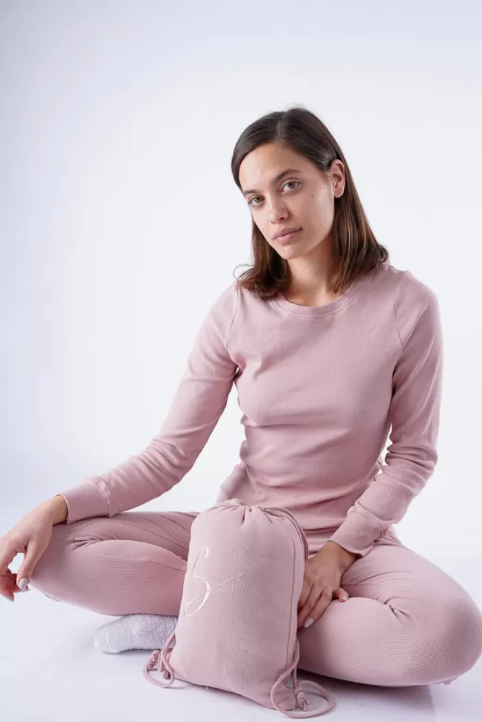 Silk & Salt ribbed comfy lounge set - pink