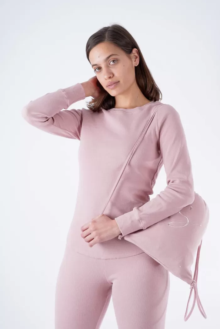 Silk & Salt ribbed comfy lounge set - pink