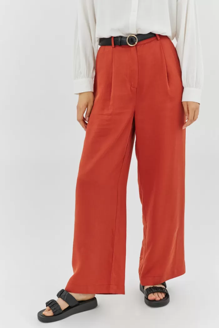 Silk & Salt roxanne tailored trousers - rust