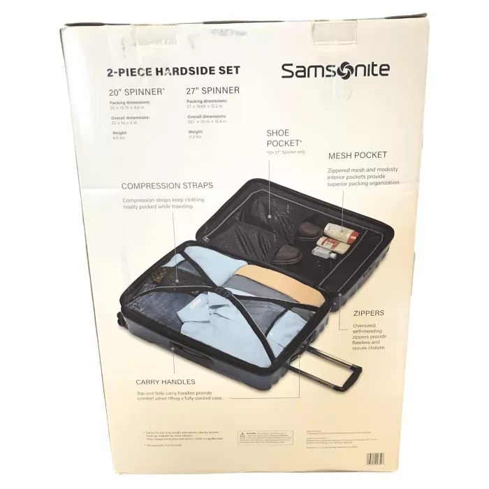 Silk & Salt Samsonite Volante Hardside Spinner Lugga2-Piece Set Lagoon Blue