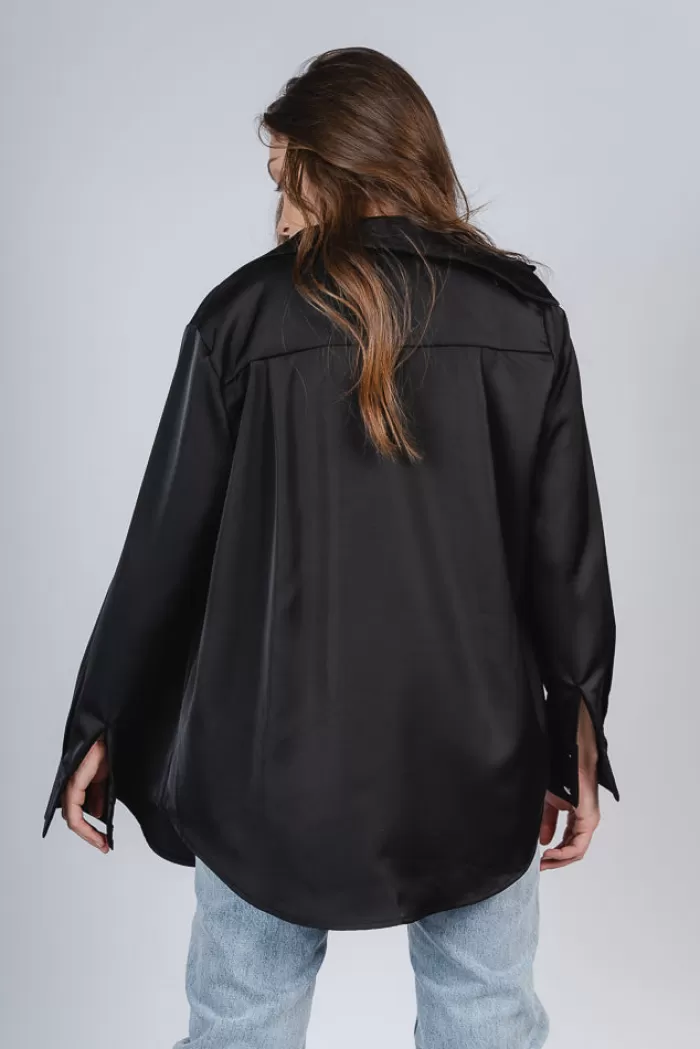 Silk & Salt silk and the city shirt - black