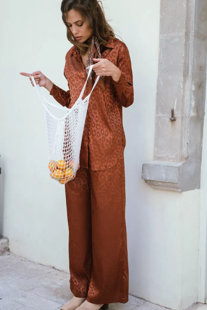 Silk & Salt silky suit set - rust