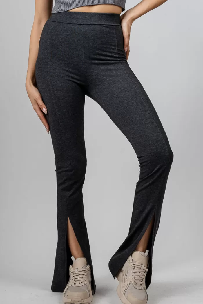 Silk & Salt split flared leggings - dark grey