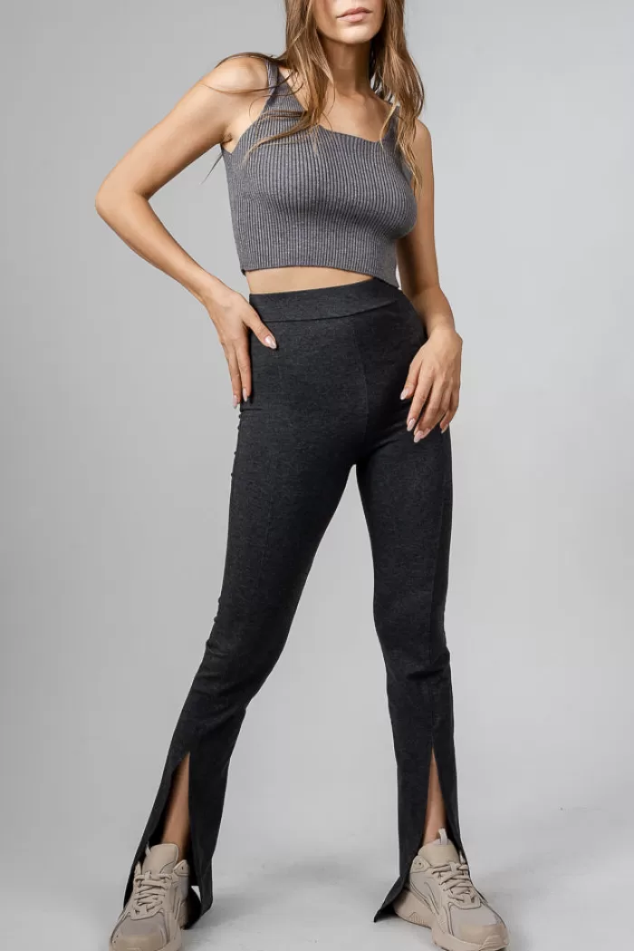 Silk & Salt split flared leggings - dark grey