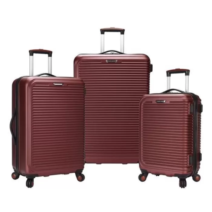 Silk & Salt Travel Select TS09094R Savannah 3 Piece Hardside Spinner LuggaSetampRed