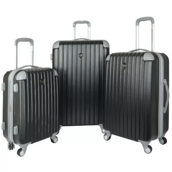 Silk & Salt Travelers Club HS-66903-001 Chicago 3 Piece Hardside ABS Expandable Spinner LuggaSetampBlack