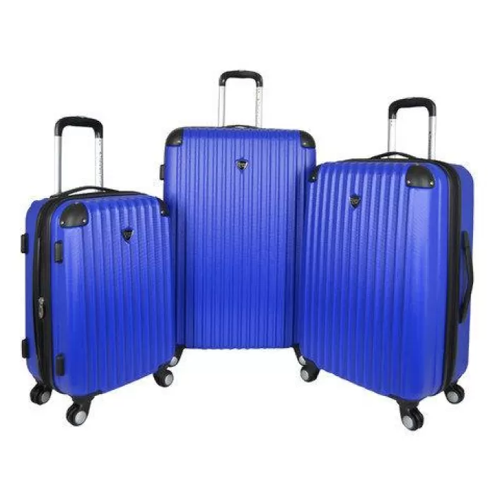 Silk & Salt Travelers Club HS-66903-001 Chicago 3 Piece Hardside ABS Expandable Spinner LuggaSetampBlack