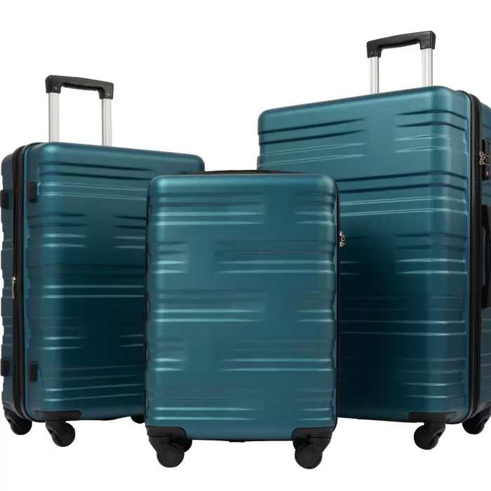 Silk & Salt uhomepro 3 In 1 Suitcases with Wheels Upgrade 20 24 28 Carry On Luggage Maneuverable LuggaSets Travel Suitcase Christmas Gifts for Business Trip Holiday Travel Cruise Black