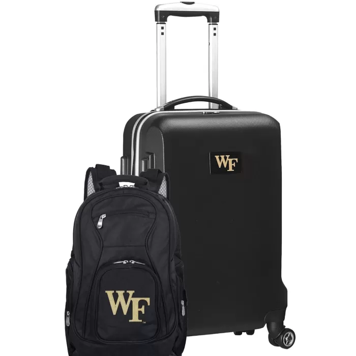 Silk & Salt Wake Forest Demon Deacons Deluxe 2-Piece Backpack and Carry-On Set - Black