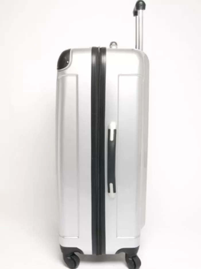 Silk & Salt 4 Wheel Spinner ABS 3 Piece LuggaSet SILVER Hardside Suitcase New