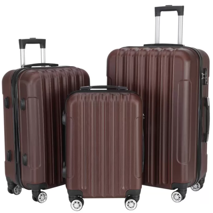 Silk & Salt Winado 3Pcs Plastic Metal Hardshell Spinner Suitcase Luggawith Wheels