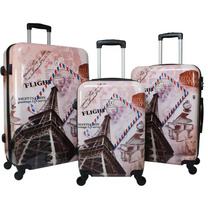 Silk & Salt World Traveler Paris Collection Hardside 3-Piece Spinner LuggaSet