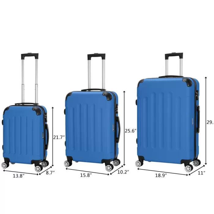 Silk & Salt Zimtown 3Pcs LuggaSet PC+ABS Trolley Spinner 20/24/28 Suitcase Hard Shell