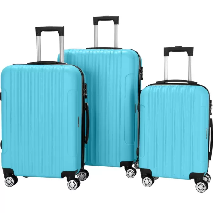 Silk & Salt Zimtown 3Pcs LuggaTravel Set Bag ABS Trolley Suitcase Blue